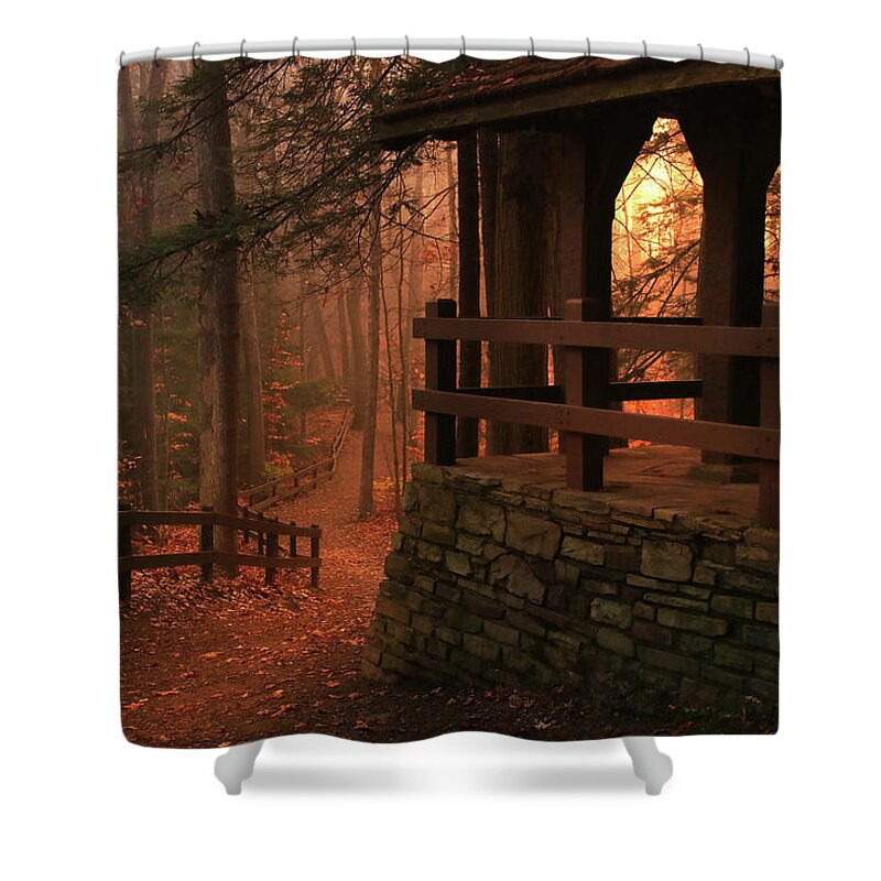 Pavillion Shower Curtain featuring the photograph A Place to Think by Rob Blair