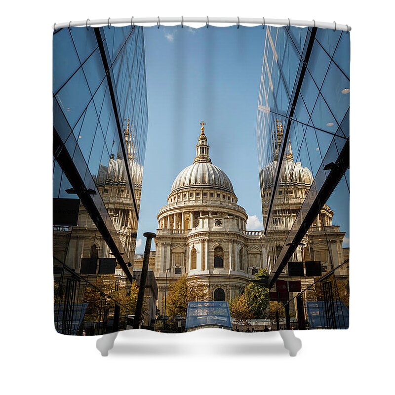 St Paul's Shower Curtain featuring the photograph A Reflection on St' Paul's by Rick Deacon