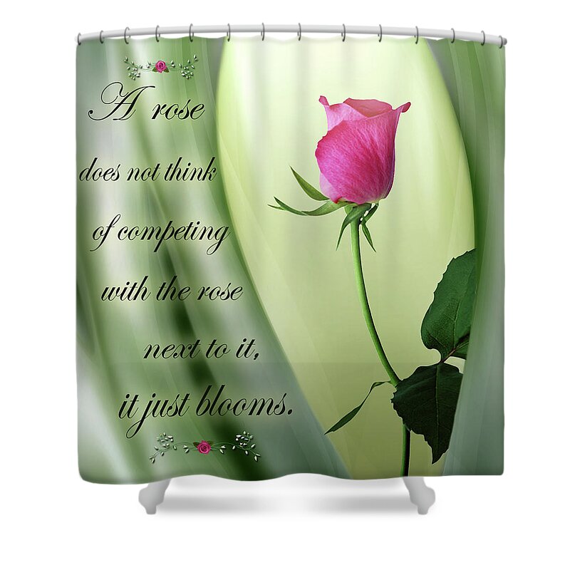 Rose Shower Curtain featuring the digital art A Rose by Nina Bradica