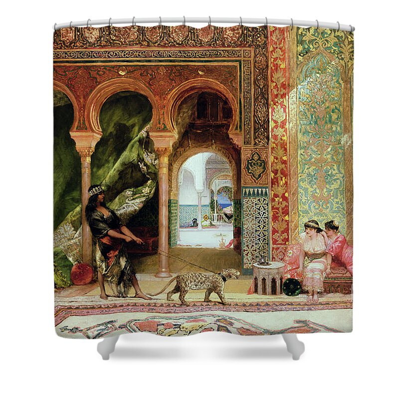 Royal Shower Curtain featuring the painting A Royal Palace in Morocco by Benjamin Jean Joseph Constant