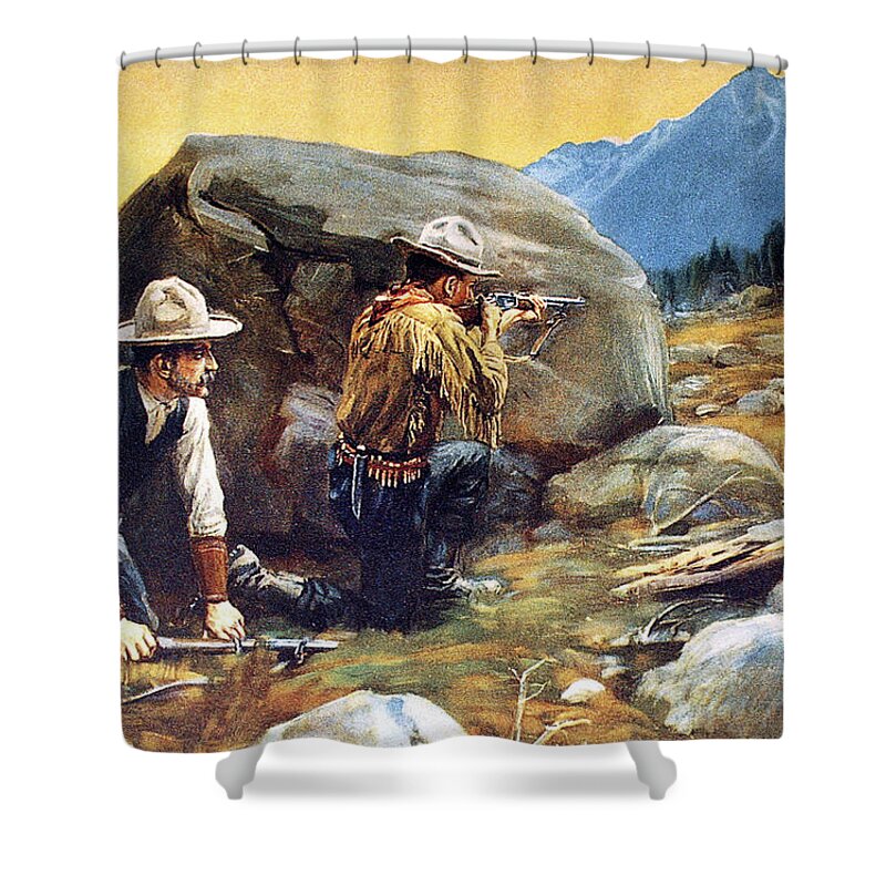 Outdoor Shower Curtain featuring the painting A Safe Shot by Philip R Goodwin
