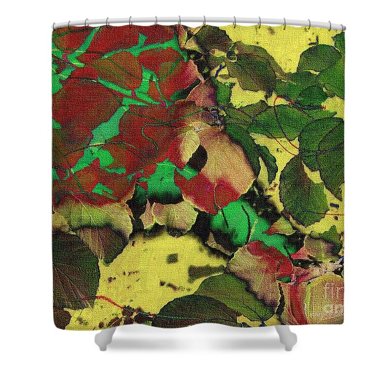 Leaves Shower Curtain featuring the photograph A Scattering of Leaves by Kathie Chicoine