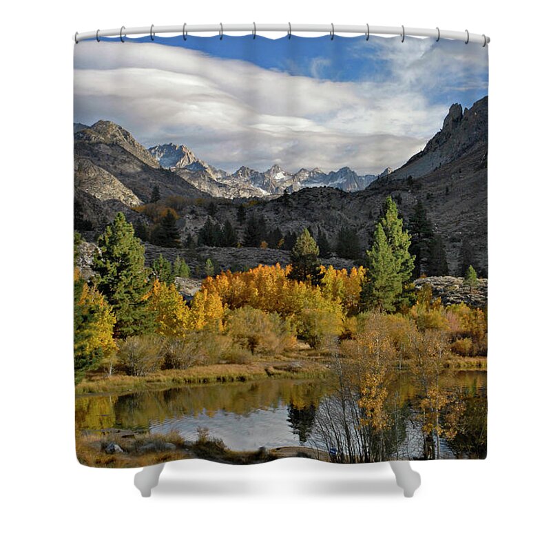 Sierra Mountains Shower Curtain featuring the photograph A Sierra Mountain View by Dave Mills