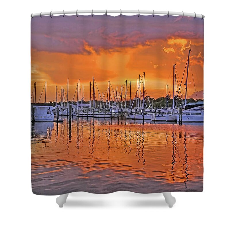 Sunset Shower Curtain featuring the photograph A Sky Full of Wonder - Florida Sunset by HH Photography of Florida