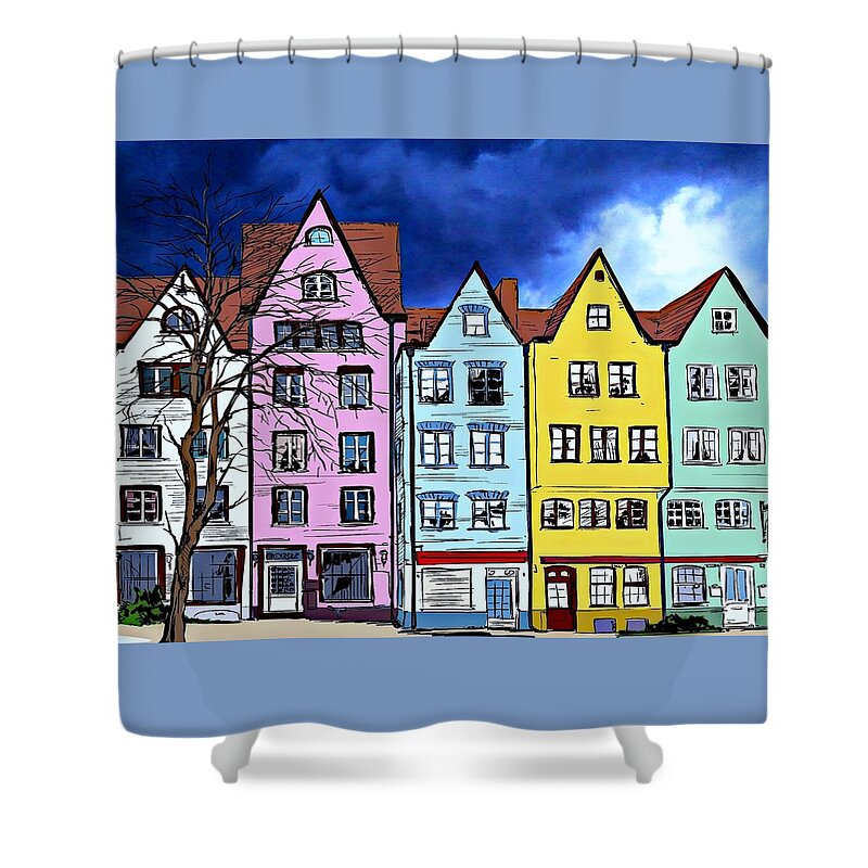 Willoughby Shower Curtain featuring the drawing A Stop at Willoughby by Movie Poster Prints