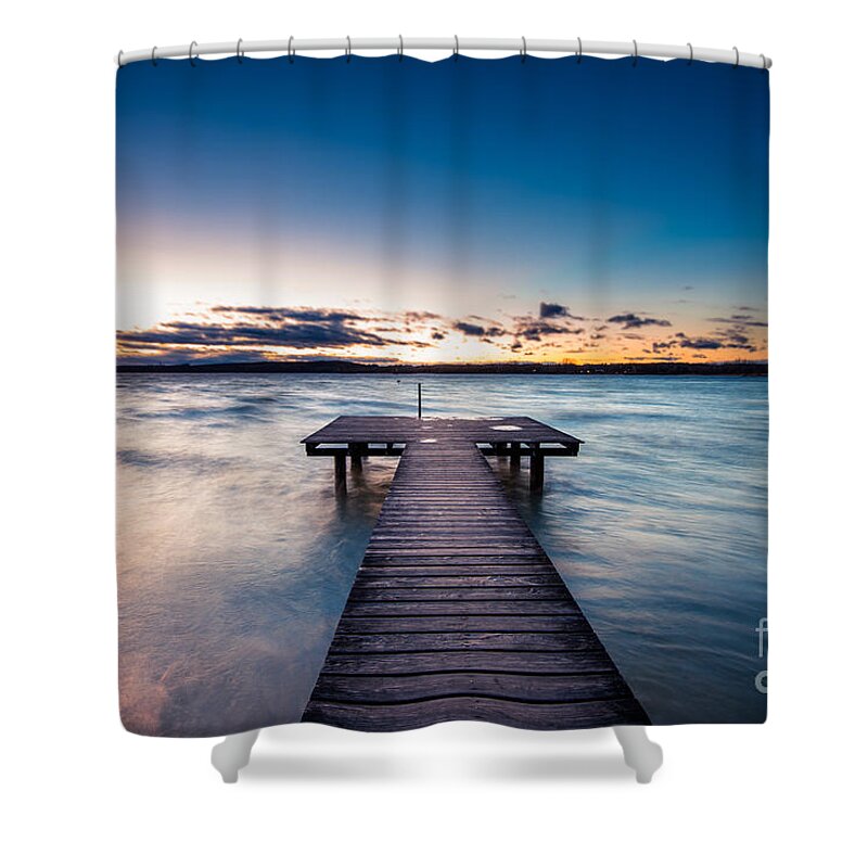 Ammersee Shower Curtain featuring the photograph A Stormy Day Ends by Hannes Cmarits