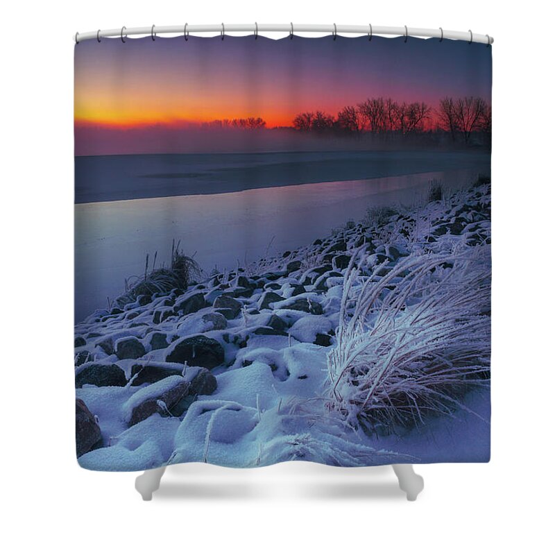 Colorado Shower Curtain featuring the photograph A Sunrise Cold by John De Bord
