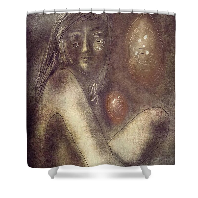 Ipad Painting Shower Curtain featuring the painting A tender newness sings by Suzy Norris