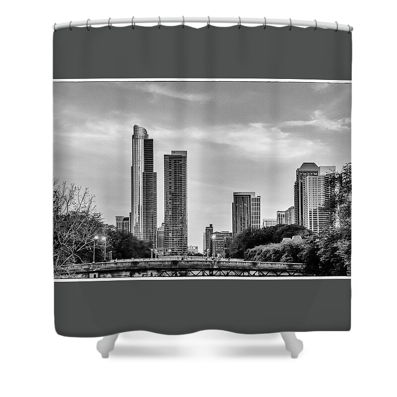 Chicago Shower Curtain featuring the photograph A View from the Tracks - Chicago by John Roach