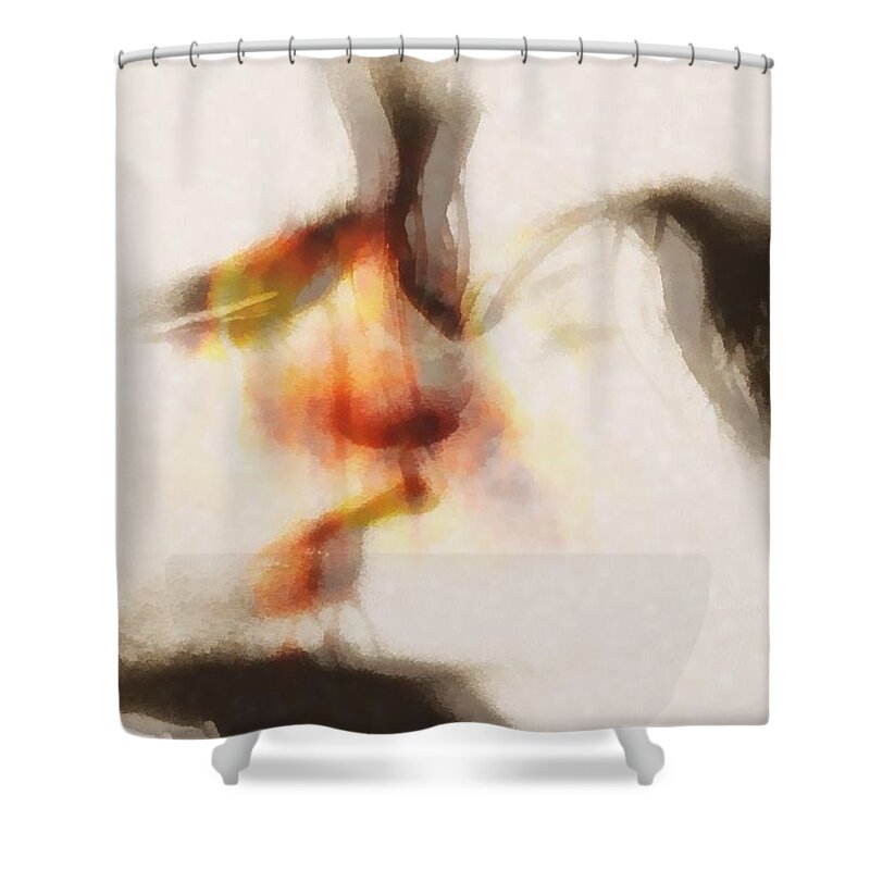 Man Shower Curtain featuring the digital art A warm moment by Gun Legler