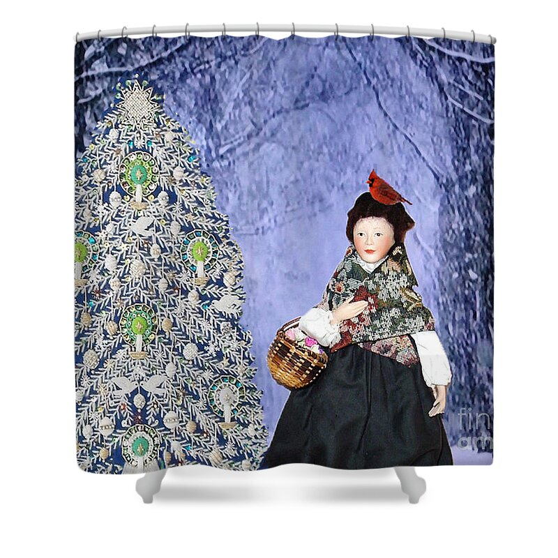 Fantasy Shower Curtain featuring the digital art A Winter Walk by Lyric Lucas