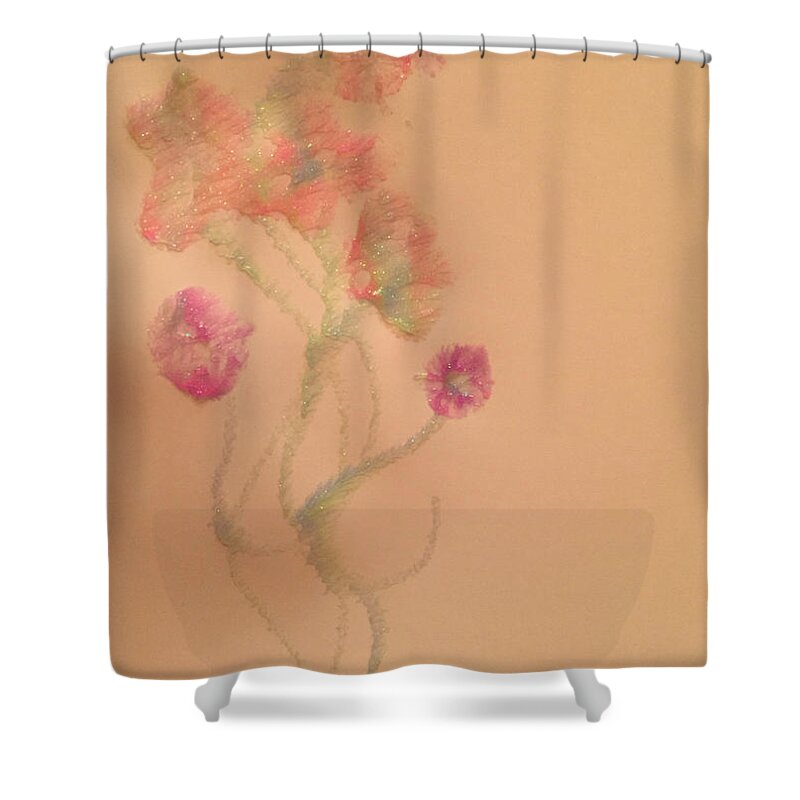  Shower Curtain featuring the painting A4 Colours in Bloom by Mariana Hanna
