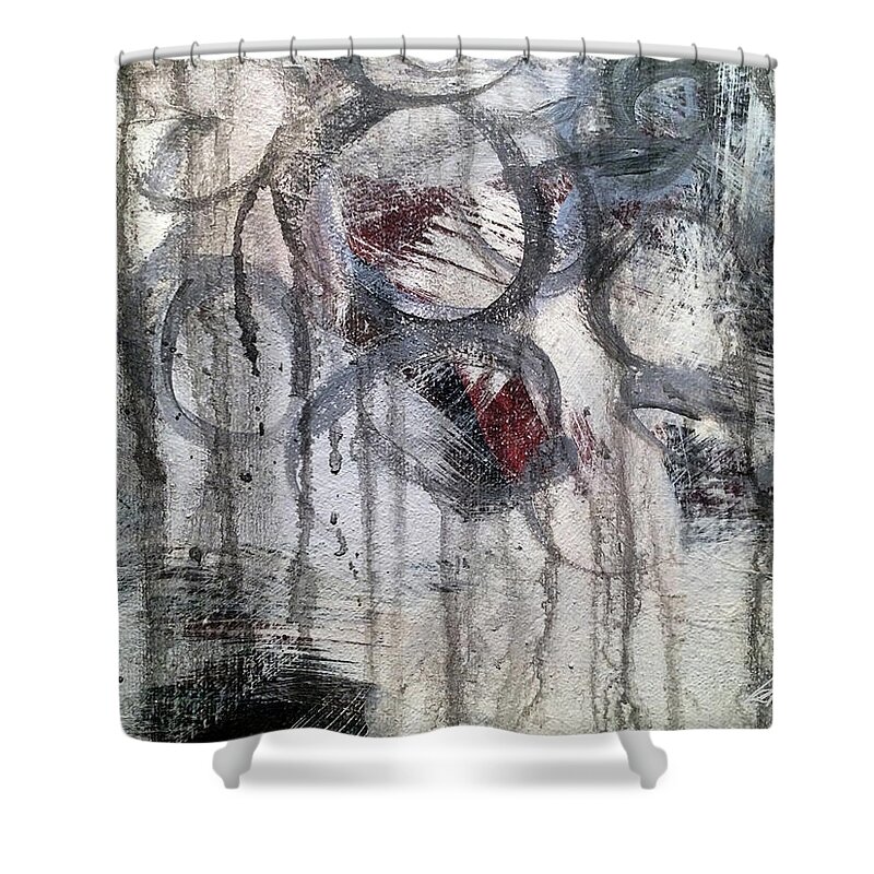 Earthy Shower Curtain featuring the painting A7 by Lance Headlee