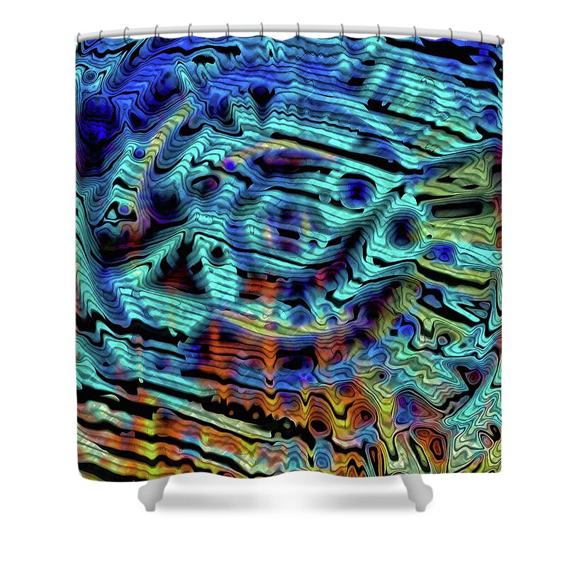 Abalone Shower Curtain featuring the digital art Abalone by Susan Maxwell Schmidt