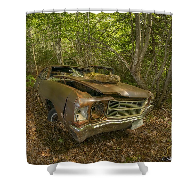 Abandoned Shower Curtain featuring the photograph Abandoned Chevelle in Cape Breton by Ken Morris