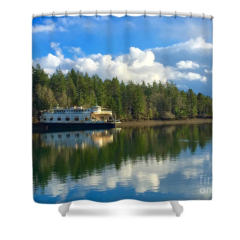 Photography Shower Curtain featuring the photograph Abandoned Ferry by Sean Griffin