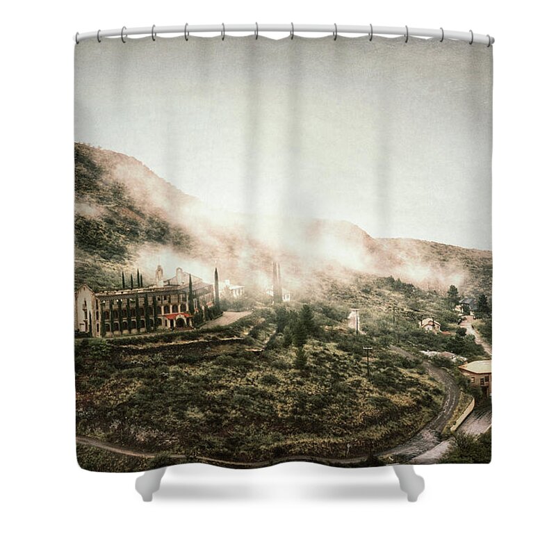 Abandoned Shower Curtain featuring the photograph Abandoned Hotel in the Fog by Robert FERD Frank