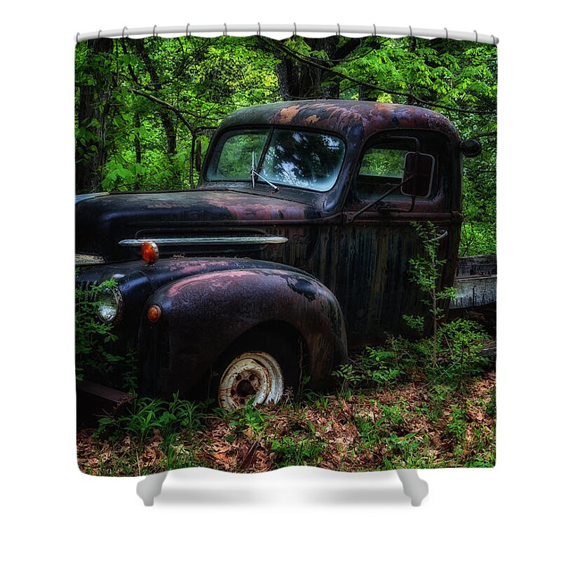 Pickup Shower Curtain featuring the photograph Abandoned - Old Ford Truck by John Vose
