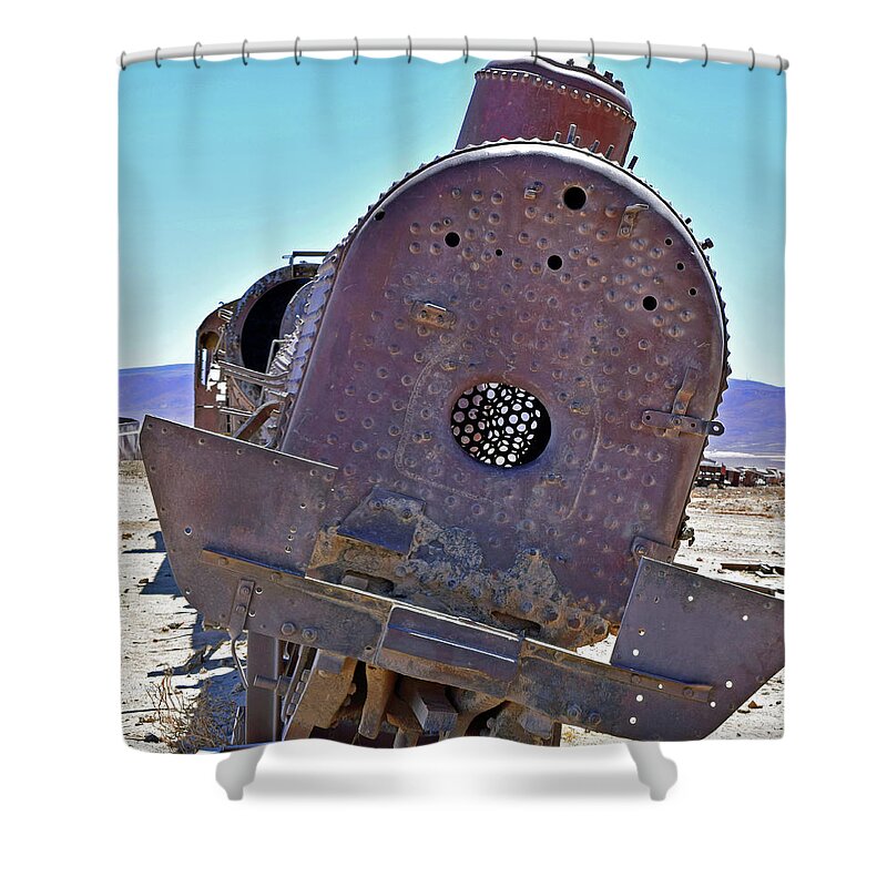 Train Shower Curtain featuring the photograph Abandoned by Sandy Taylor