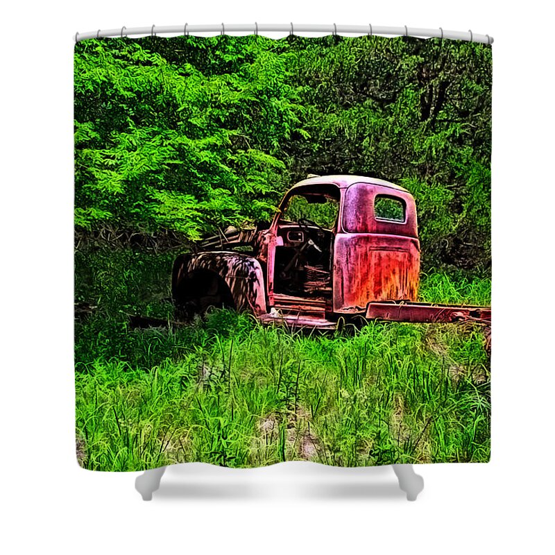 James Smullins Shower Curtain featuring the photograph Abandoned Steed by James Smullins