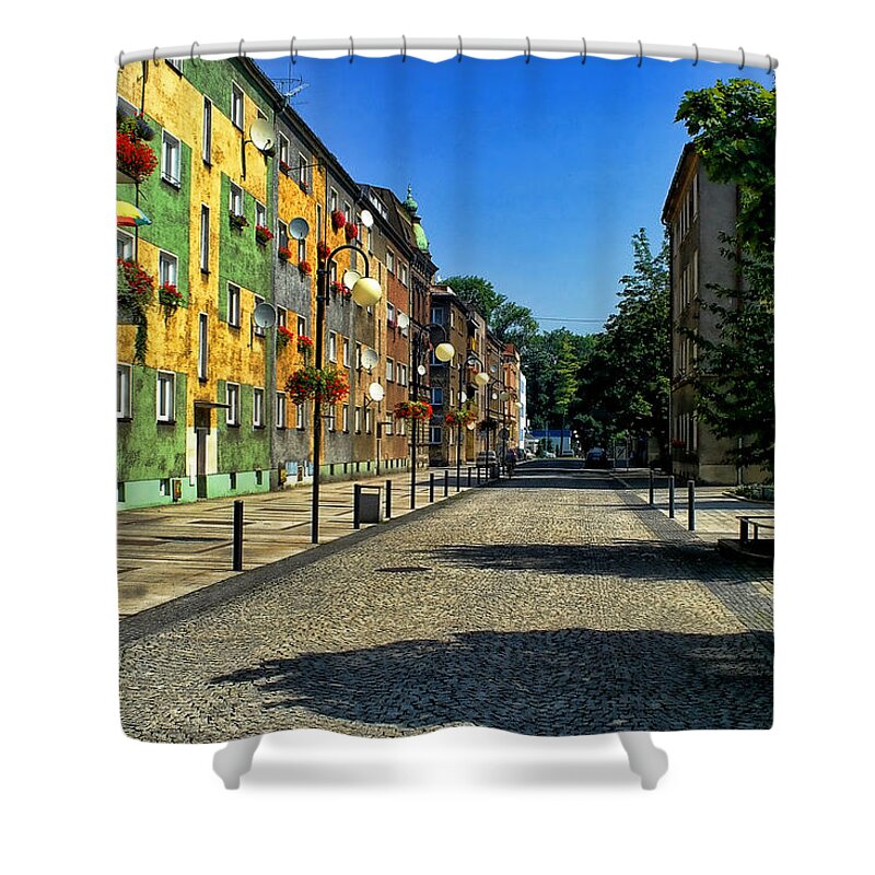Quiet Shower Curtain featuring the photograph Abandoned Street by Mariola Bitner