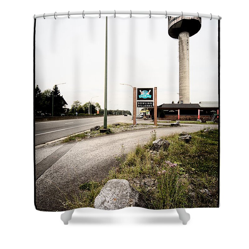 Abandoned Building Shower Curtain featuring the photograph Abandoned tower restaurant - Urban exploration by Dirk Ercken