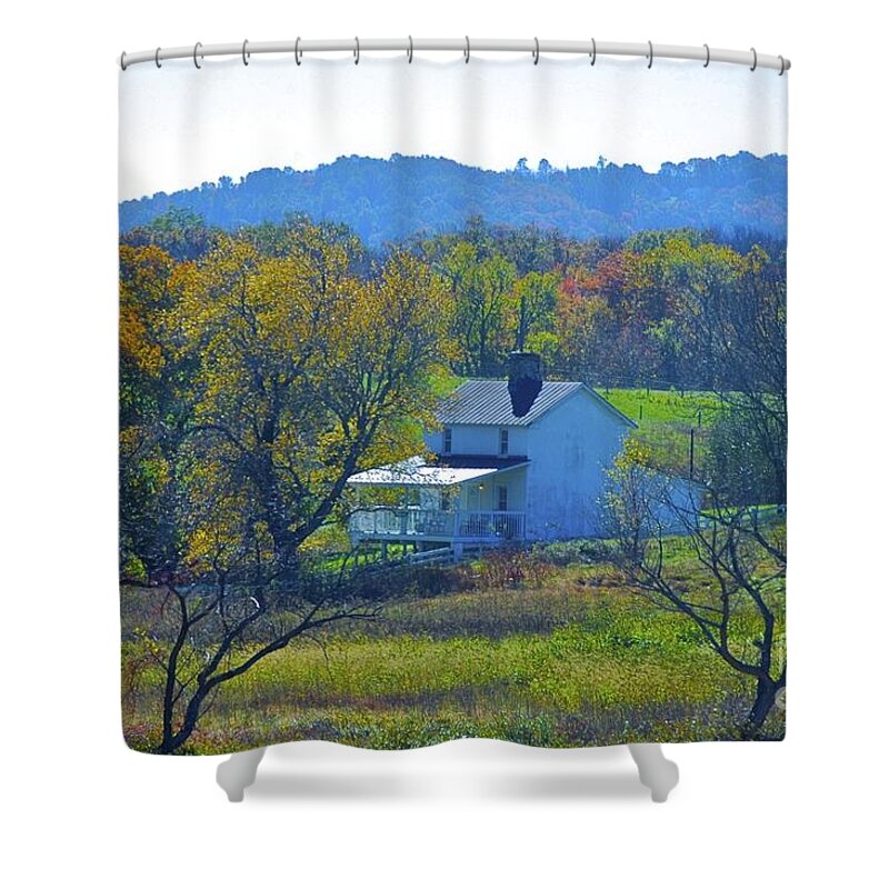 Fall Folage Shower Curtain featuring the photograph Ablaze by Tracy Rice Frame Of Mind