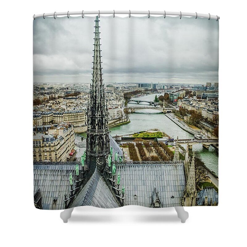 Paris Shower Curtain featuring the photograph Above Paris by Rebekah Zivicki