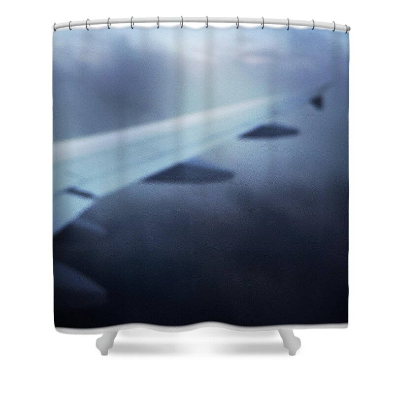 Plane Shower Curtain featuring the photograph Above the clouds 04 - Dreaming by Matthias Hauser