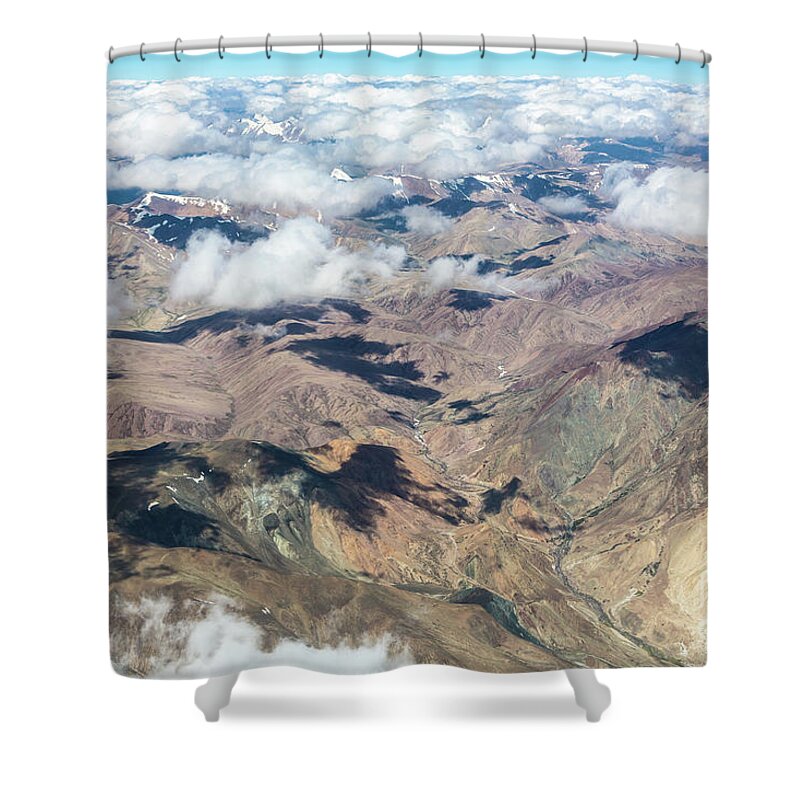 Himalayas Shower Curtain featuring the photograph Above the clouds in Ladakh by Didier Marti