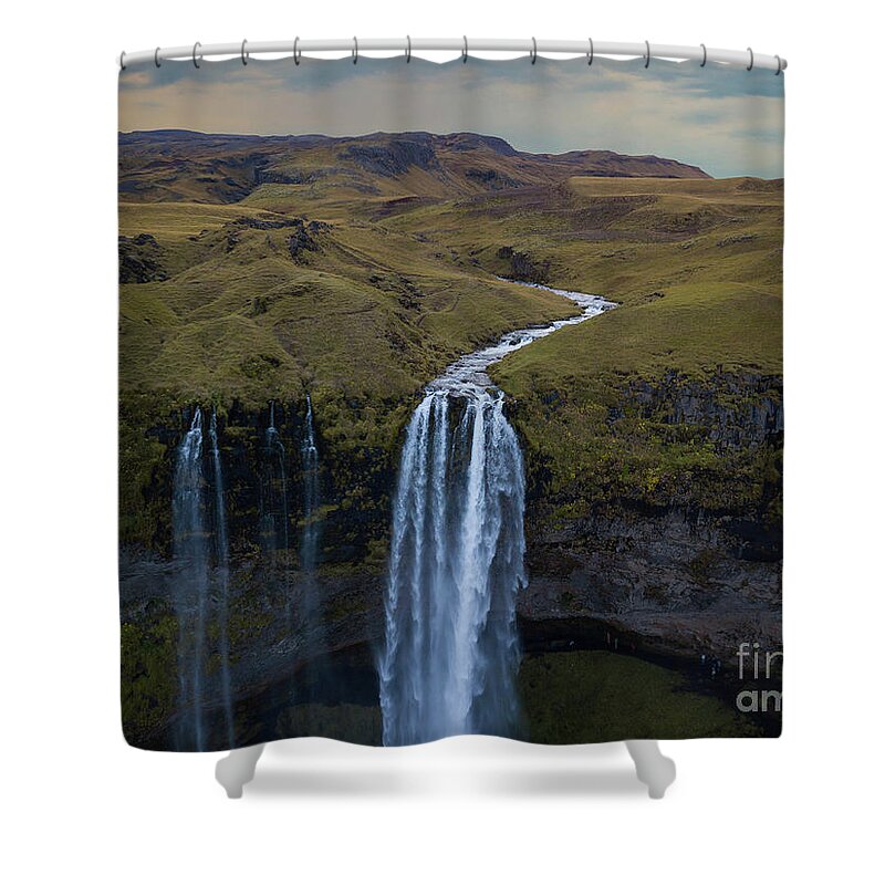 Iceland Shower Curtain featuring the photograph Above The Falls by Michael Ver Sprill