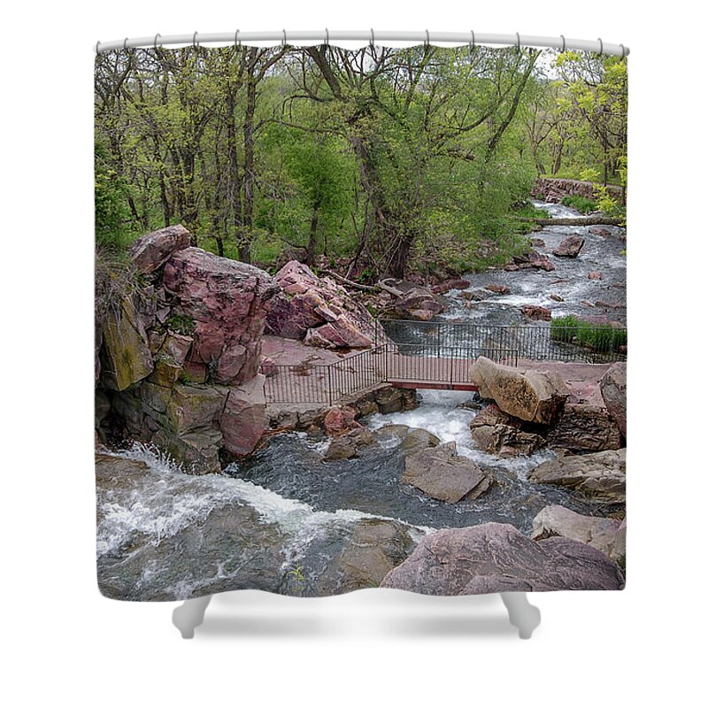 Pipestone National Monument Shower Curtain featuring the photograph Above Winnewissa Falls 2 by Greni Graph