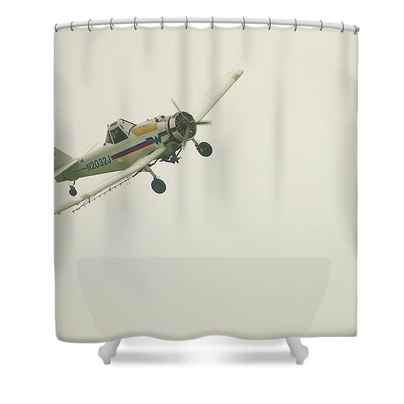 Airplane Shower Curtain featuring the photograph Above Worthington by Troy Stapek