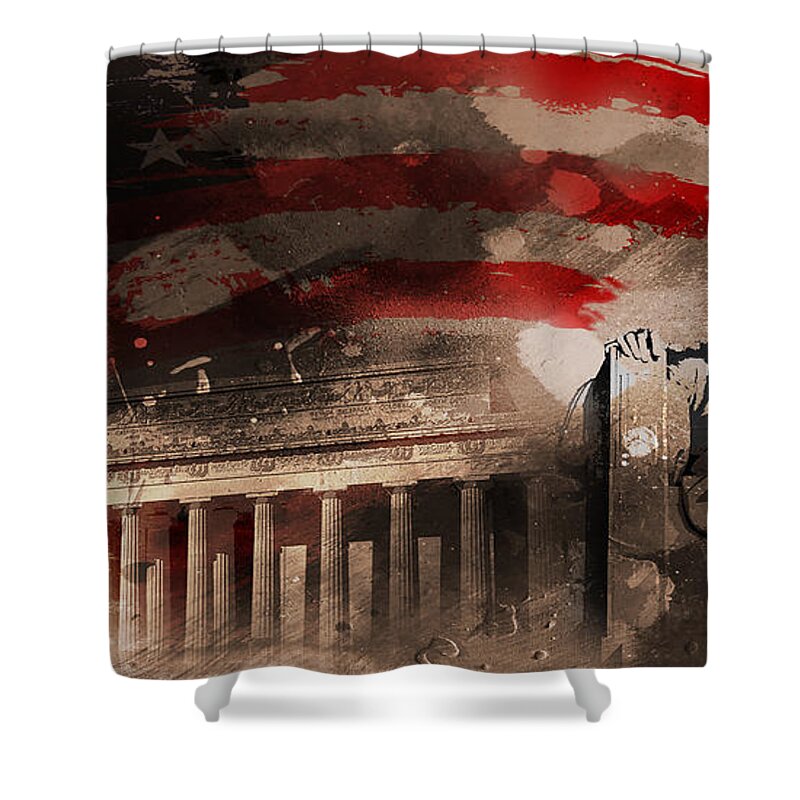 American Shower Curtain featuring the painting Abraham Lincoln by Gull G