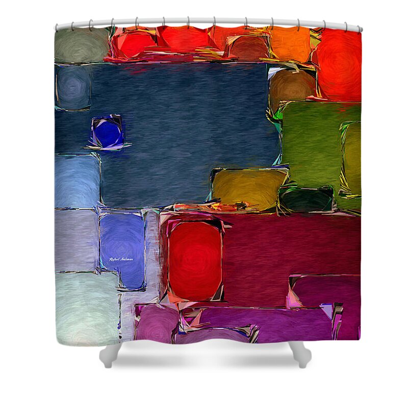 Rafael Salazar Shower Curtain featuring the digital art Abstract 005 by Rafael Salazar