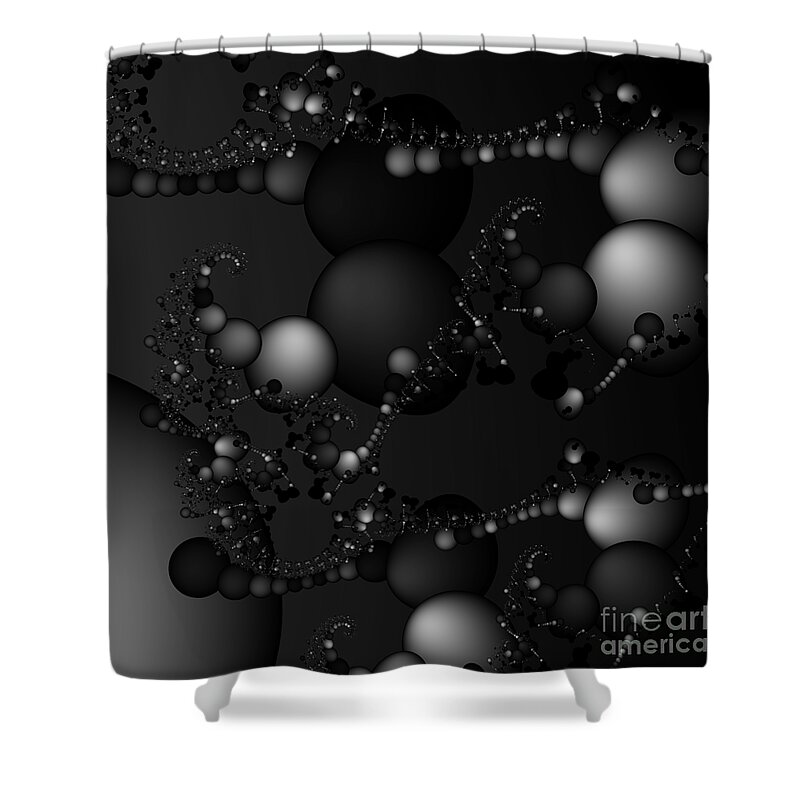 Abstract Shower Curtain featuring the digital art Abstract 119 BW by Rolf Bertram
