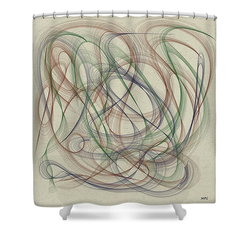 Abstract Shower Curtain featuring the painting Abstract 2018-1 by Marian Lonzetta