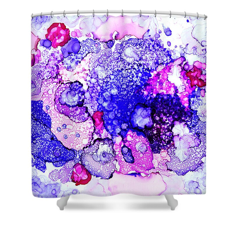 Abstract Shower Curtain featuring the painting Abstract 26 by Lucie Dumas
