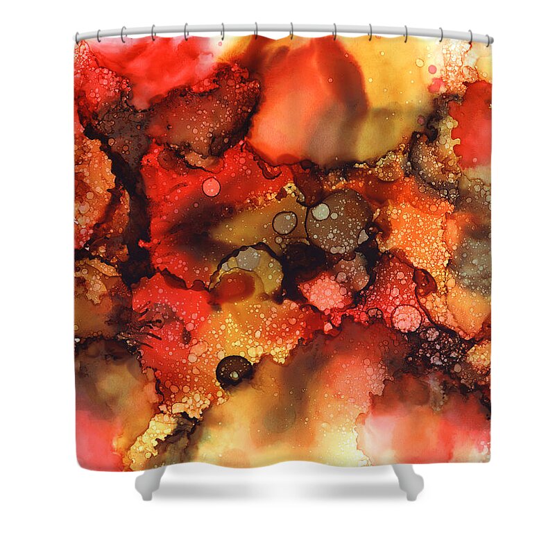 Abstract Shower Curtain featuring the painting Abstract 30 by Lucie Dumas