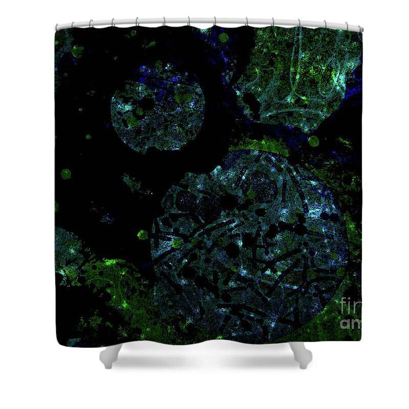 Katerina Stamatelos Shower Curtain featuring the painting Abstract-32 by Katerina Stamatelos