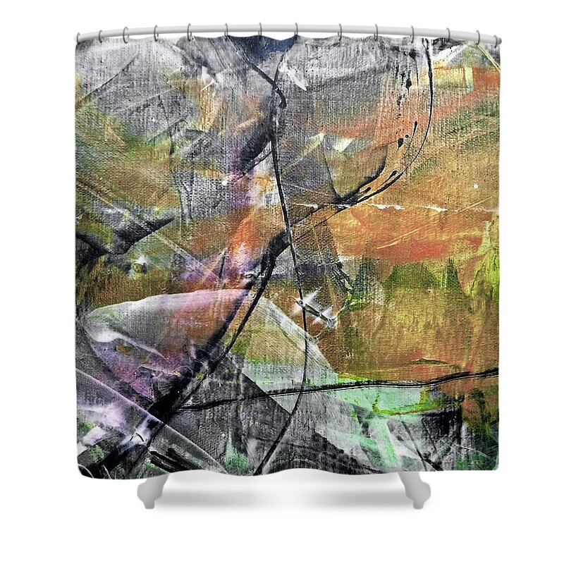 Abstract Shower Curtain featuring the painting Abstract #327 by Jim Whalen