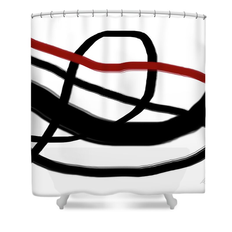 Minimal Abstarct Shower Curtain featuring the painting Abstract #4 by Lance Headlee