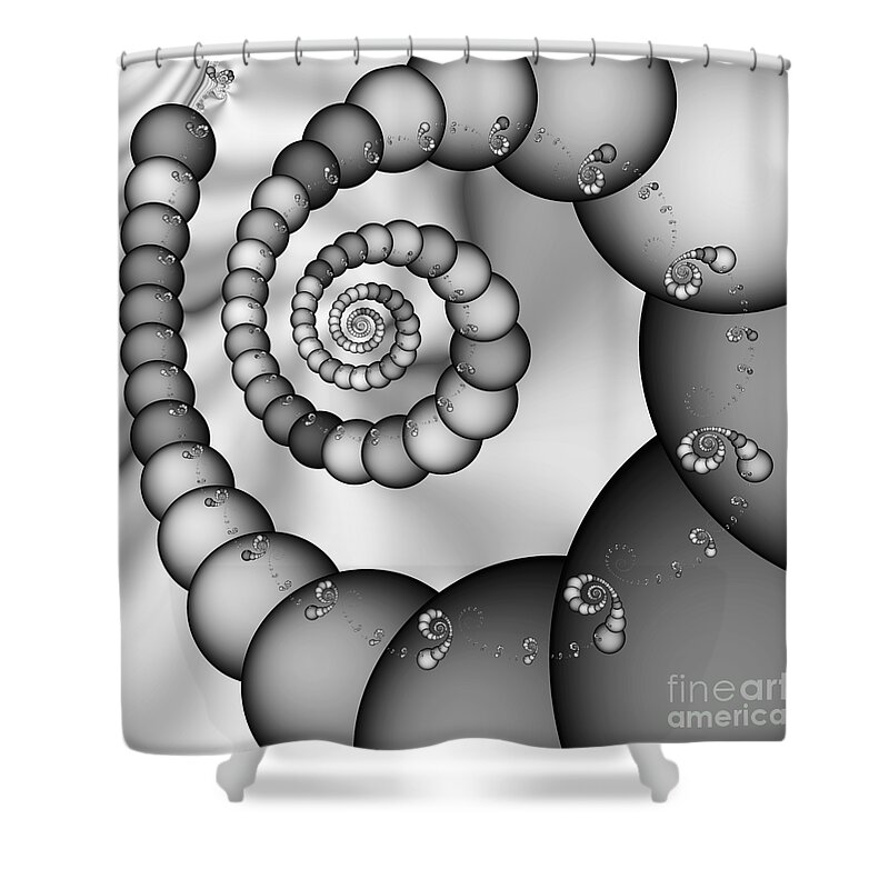 Abstract Shower Curtain featuring the digital art Abstract 521 BW by Rolf Bertram