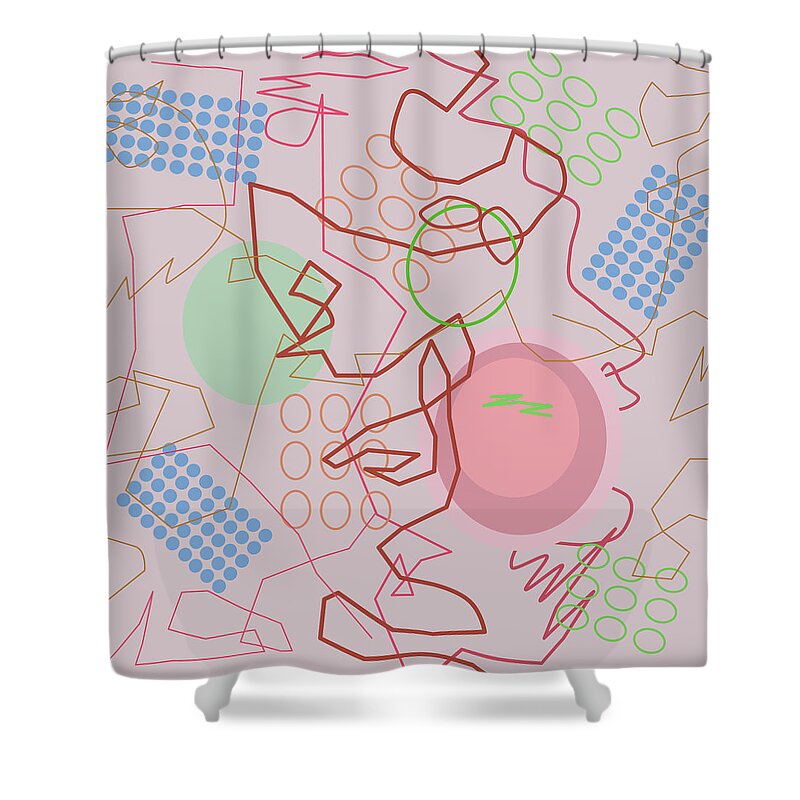 Pink Shower Curtain featuring the digital art Abstract 8 pink by April Burton