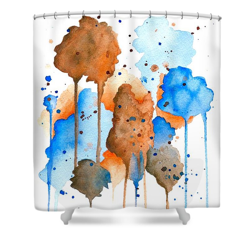 Abstract Shower Curtain featuring the painting Abstract 9 by Lucie Dumas