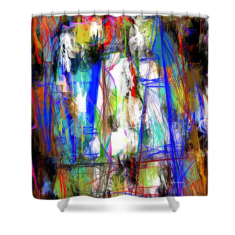 Abstract Shower Curtain featuring the digital art Abstract 9011 by Rafael Salazar