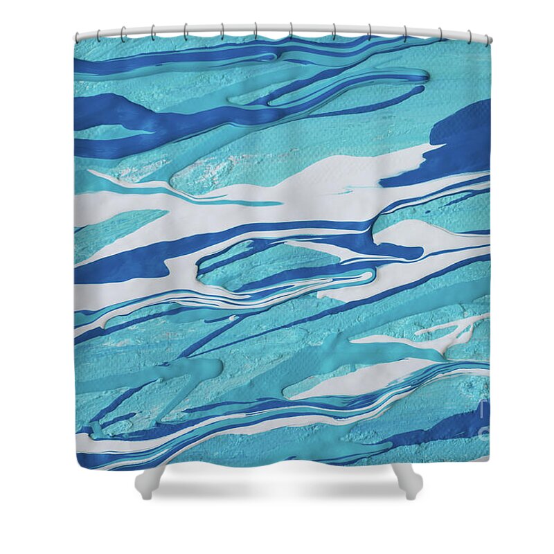 Martha Ann Shower Curtain featuring the painting Abstract A7816R by Mas Art Studio