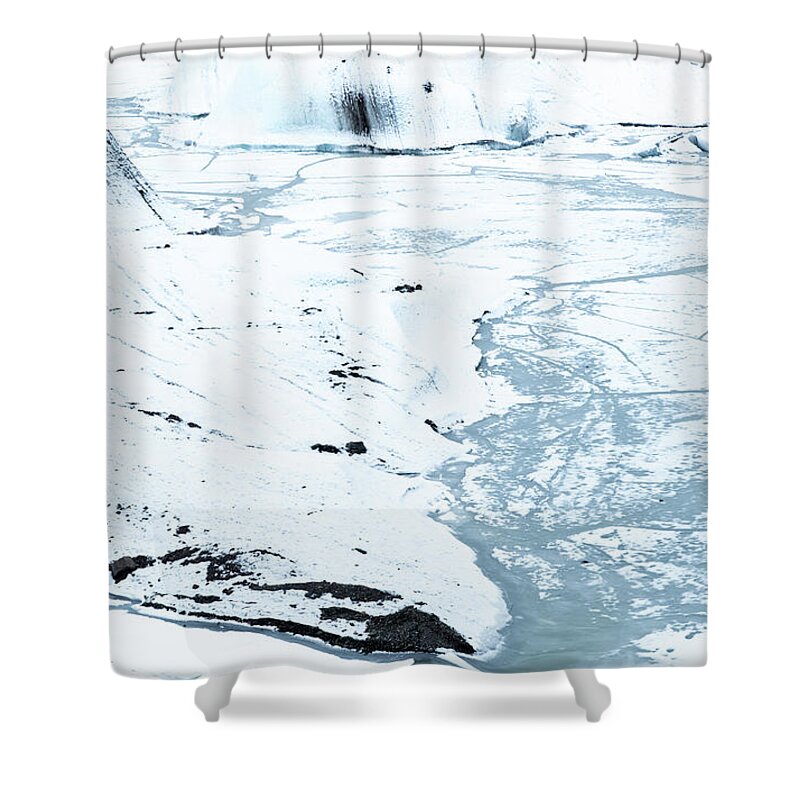 Winter Landscape Shower Curtain featuring the photograph Glacier Winter Landscape, Iceland with by Michalakis Ppalis