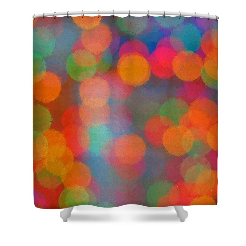 Terry Deluco Shower Curtain featuring the photograph Abstract Circles of Color by Terry DeLuco