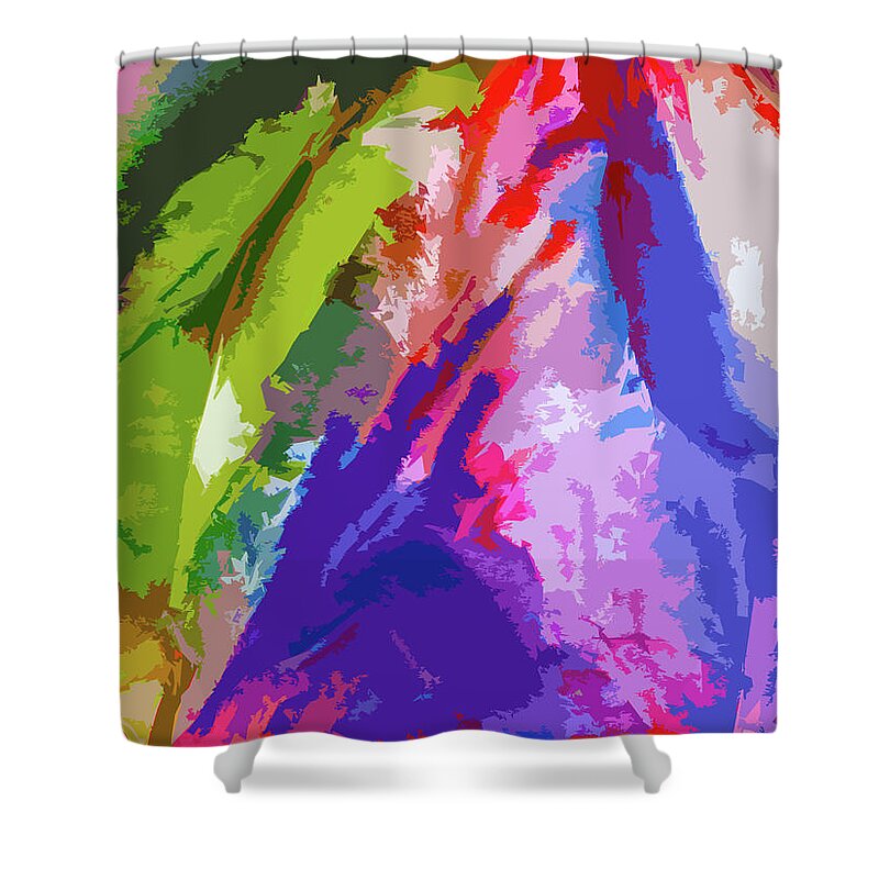 Abstract Lines Shower Curtain featuring the painting Abstract Colors by Robert Margetts